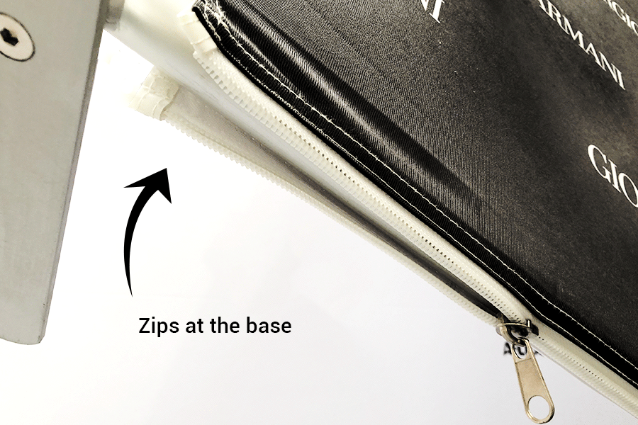 Tension Fabric Display Zipper